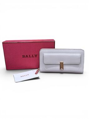 Bally ERISSA Zip Around Wallet | Wheat Greige Leather | NWT Full Set